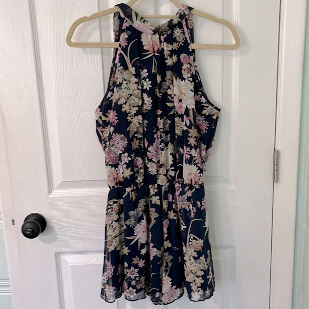 Floral halter neck romper